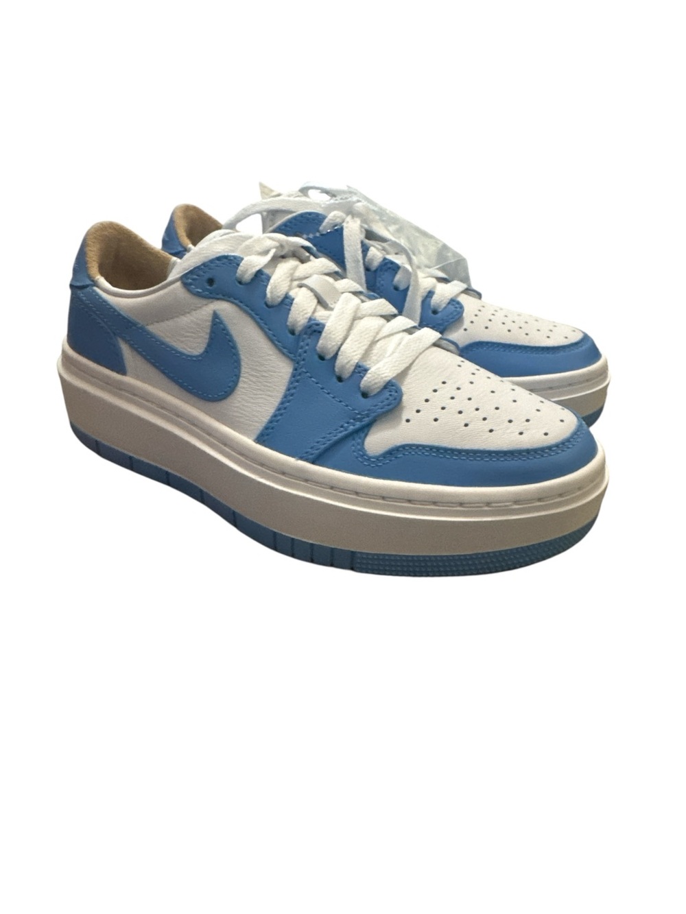 Nike Women’s 6.5 Air Jordan 1 Elevate Low-Top Sneakers in White and Light Blue